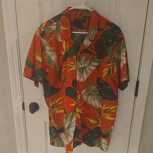 Banana Republic Orange and Green Tropical Shirt